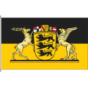 BW-Landesdienstflagge mit großem Wappen.