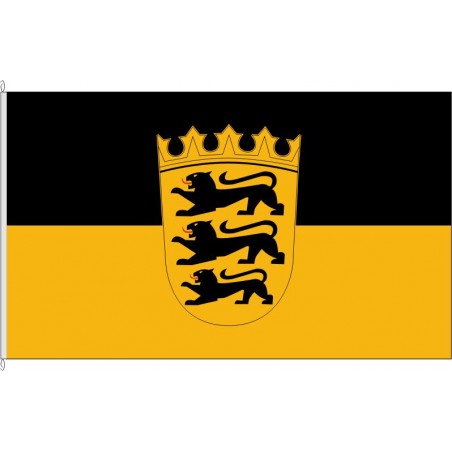 BW-Landesdienstflagge mit kleinem Wappen.