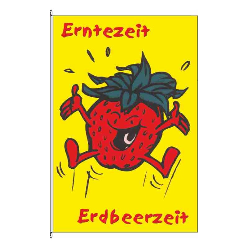 Fahne Flagge So-Obst Erdbeere (nur hochformat)