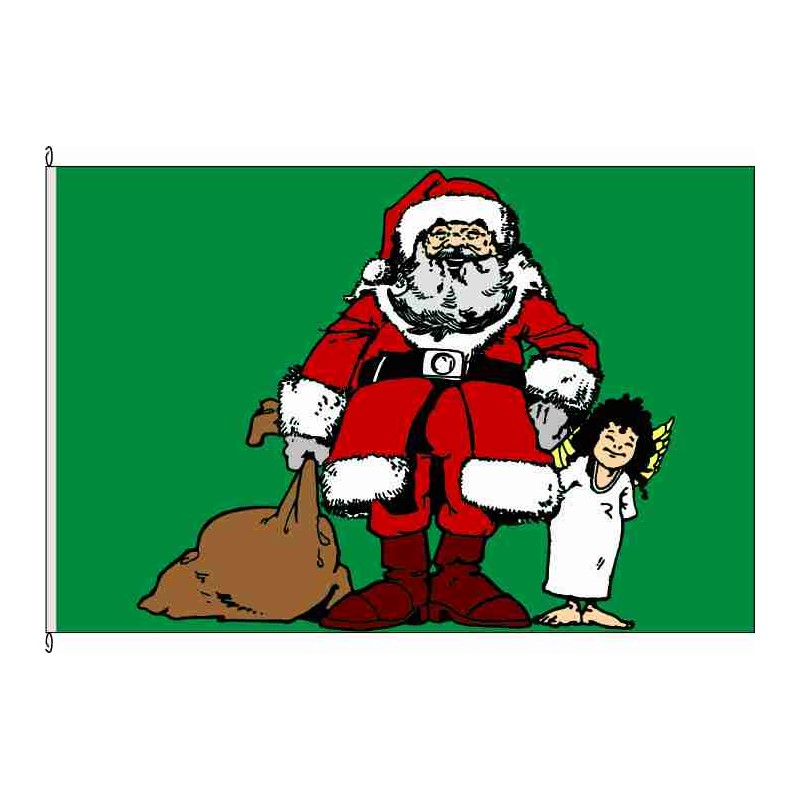 Fahne Flagge So-Weihnachtsmann+Engel