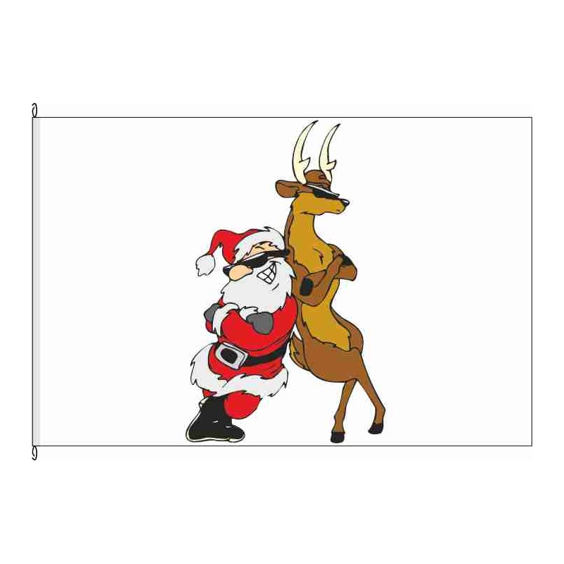 Fahne Flagge So-Santa and Reindeer weiß