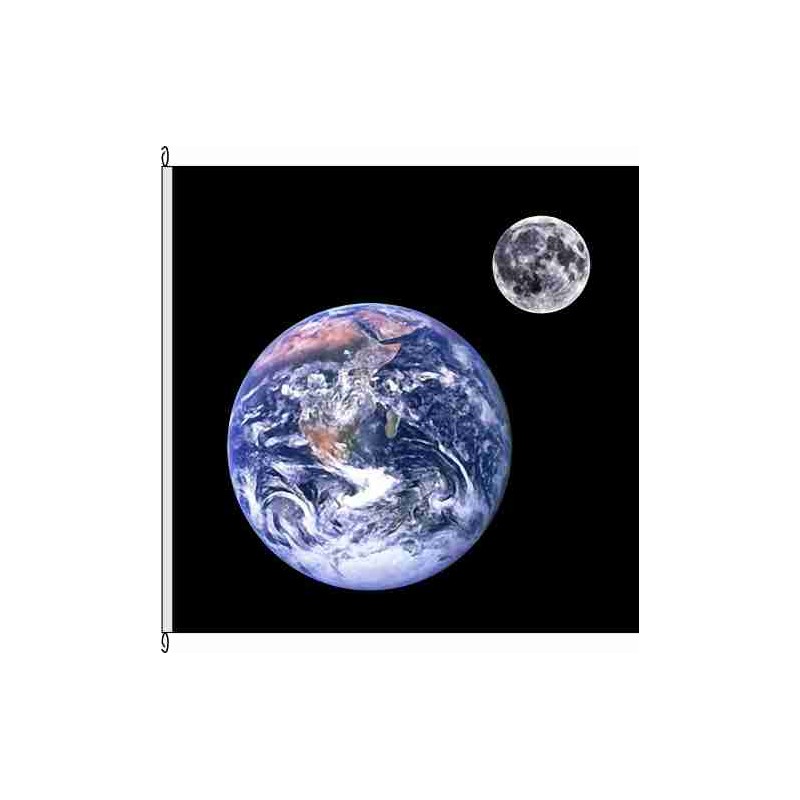 Fahne Flagge So-Erde + Mond (nur quadrat)