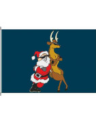 Santa and Reindeer blau